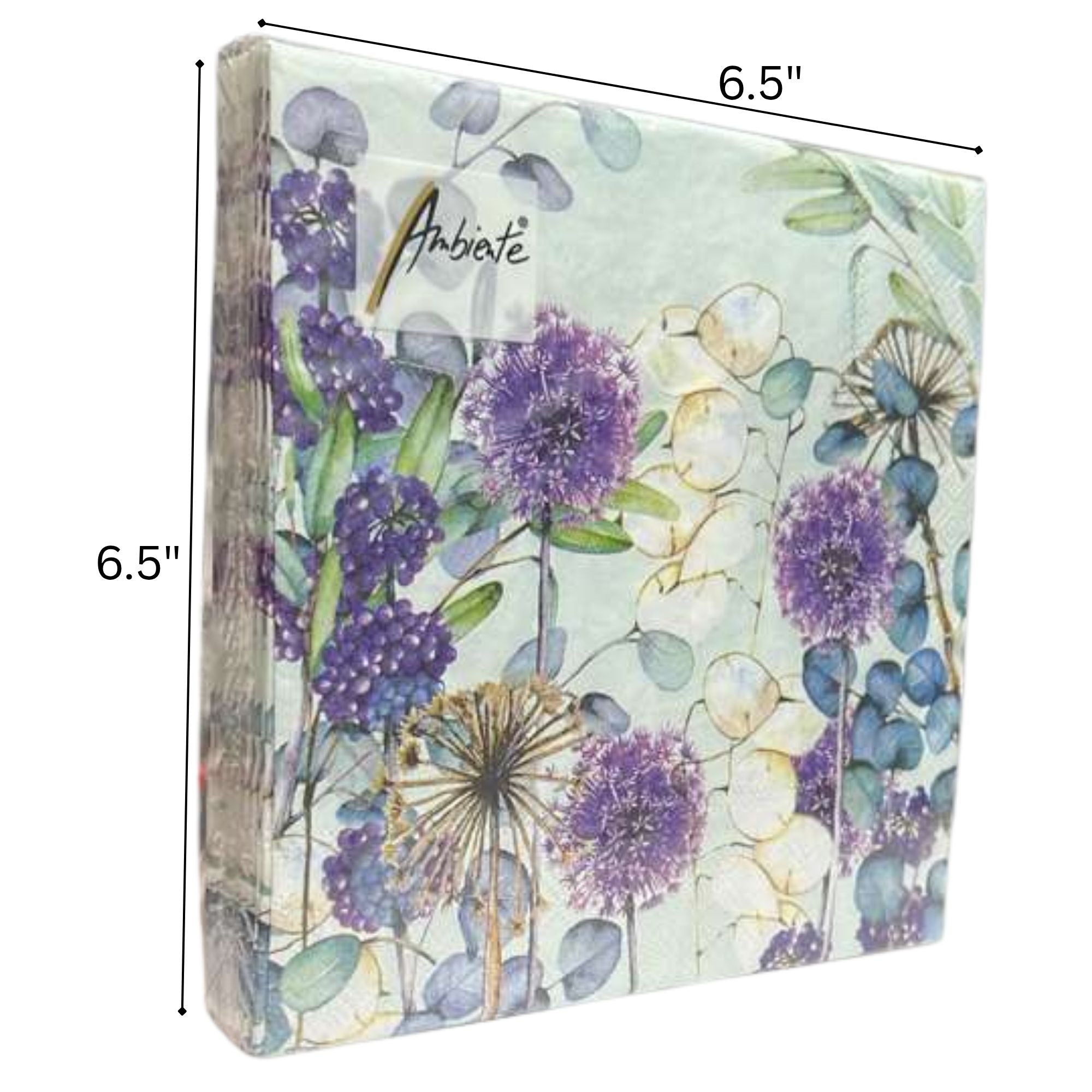 Ambiente Botanical Purple Floral Lunch Napkins: 20 Pack