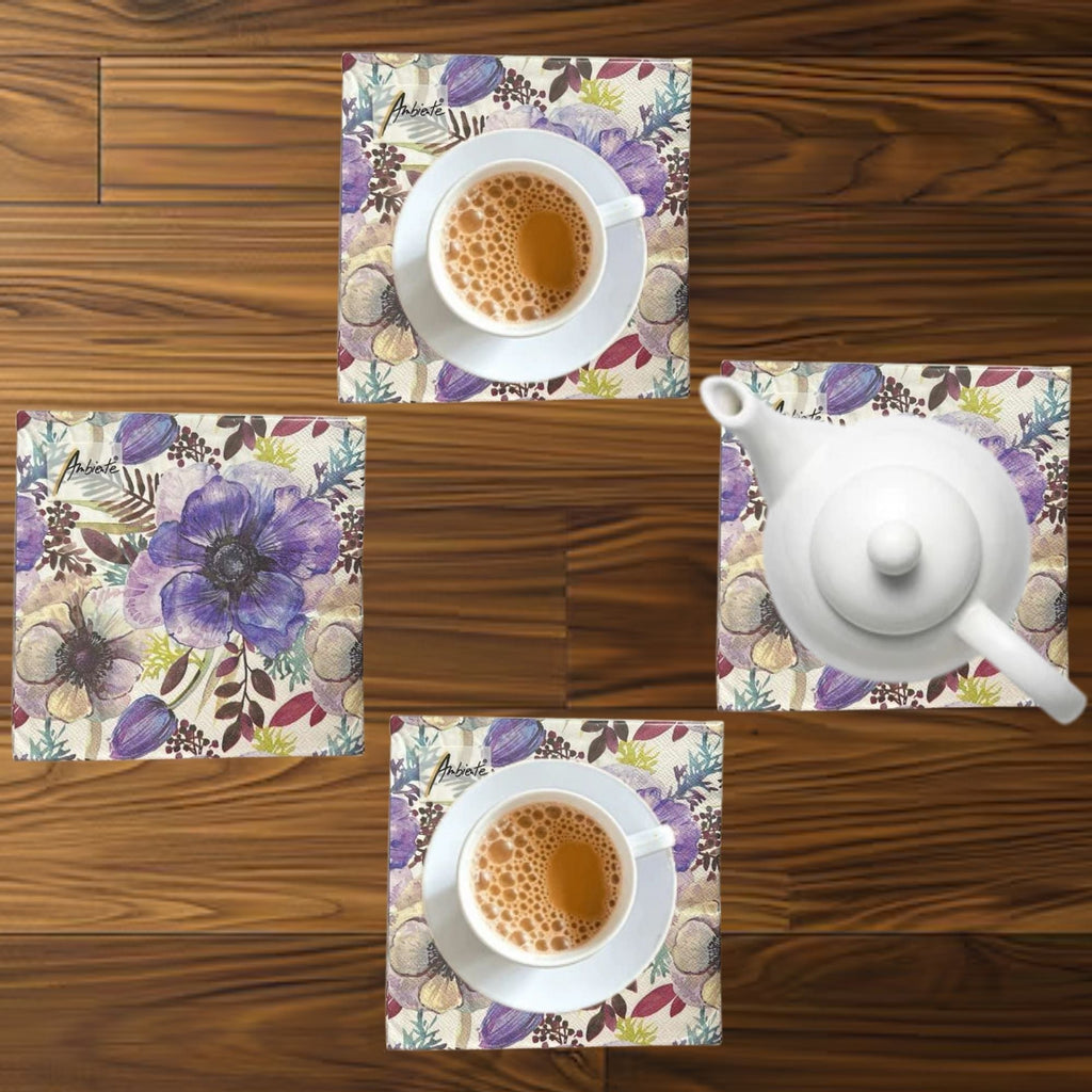 Ambiente purple Floral Lunch Napkins: 20 pack