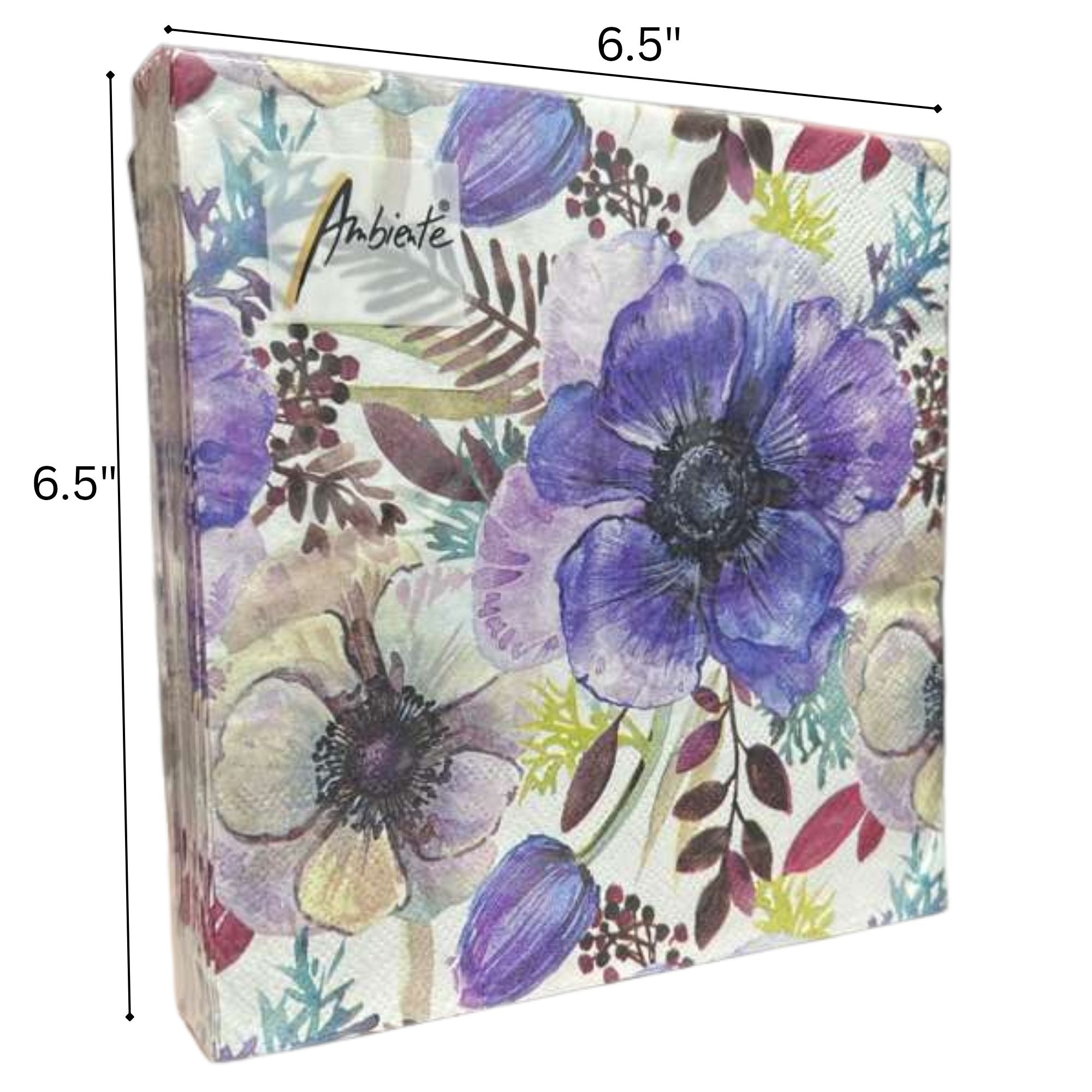 Ambiente purple Floral Lunch Napkins: 20 pack