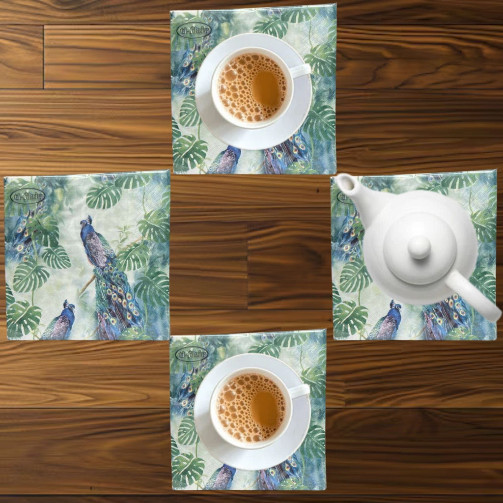 Peacock Tropical Lunch Napkins : 20 Pack