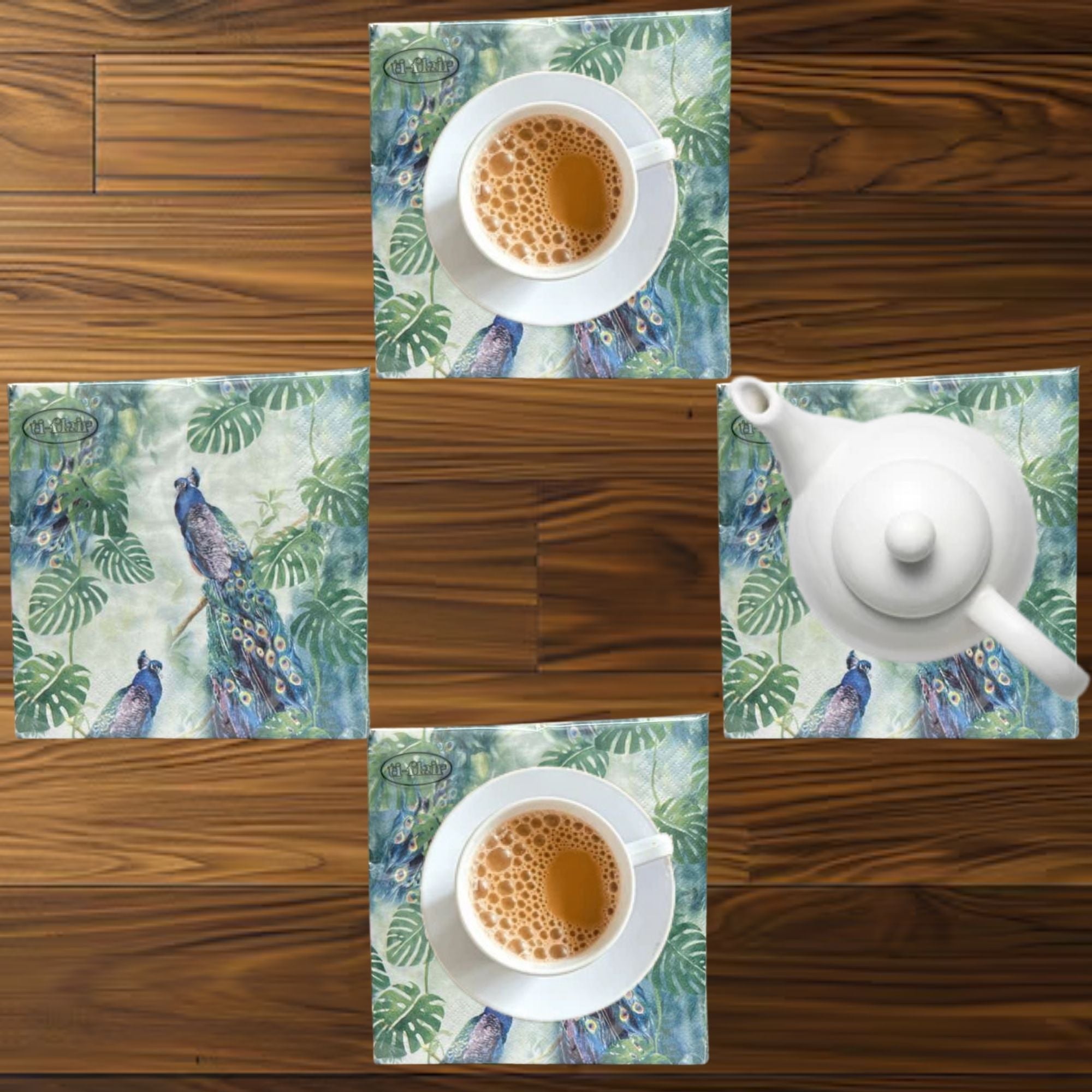 Peacock Tropical Lunch Napkins : 20 Pack