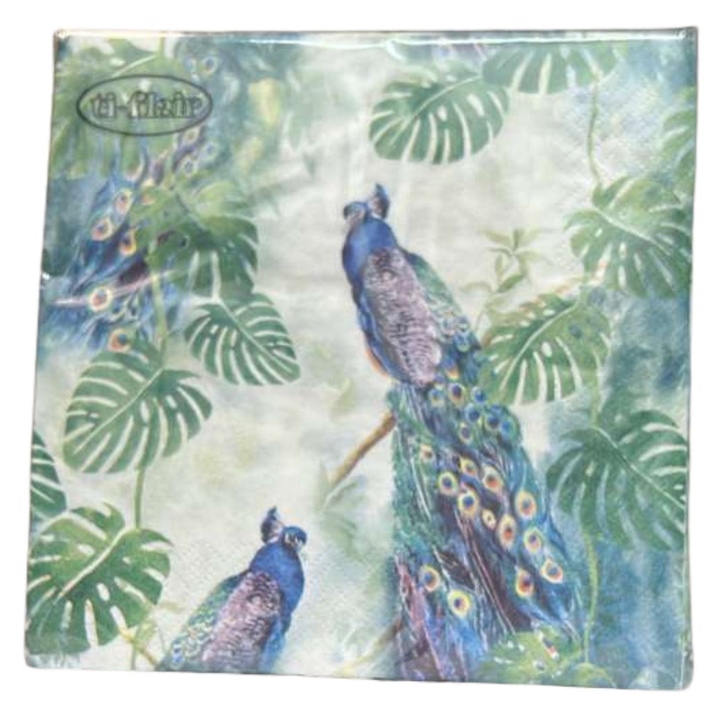 Peacock Tropical Lunch Napkins : 20 Pack
