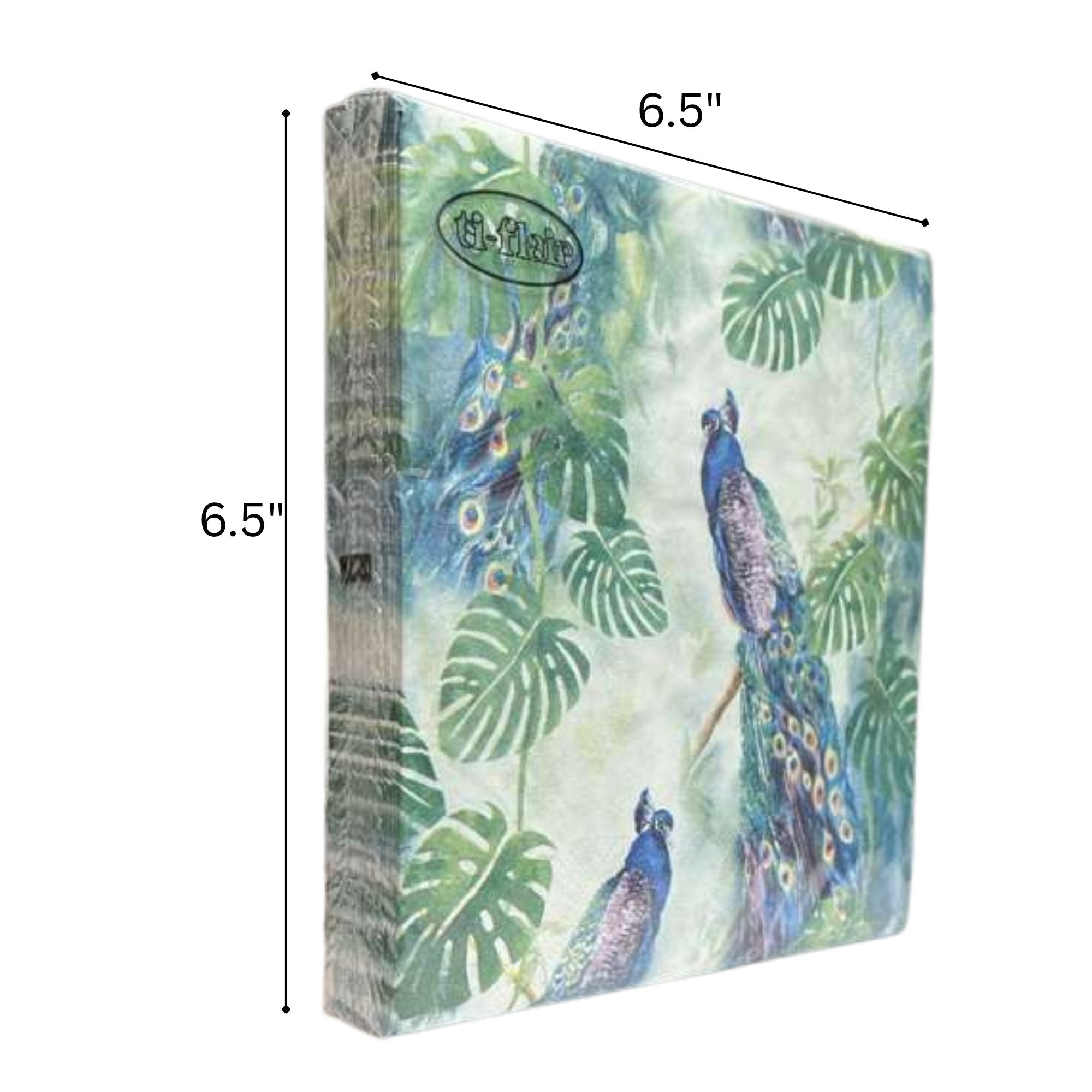 Peacock Tropical Lunch Napkins : 20 Pack