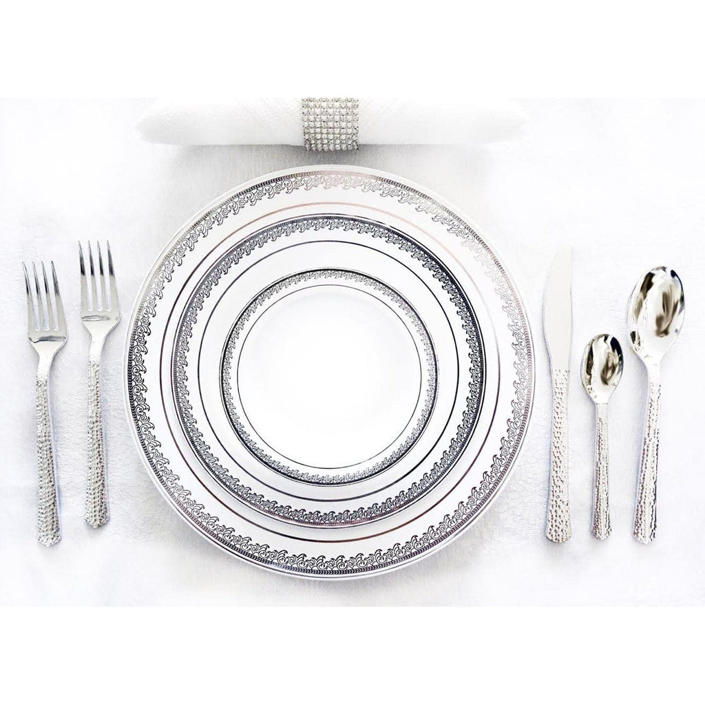 Glamour Tea Spoon Silver Heavyweight Disposable Plastic 20 Pack