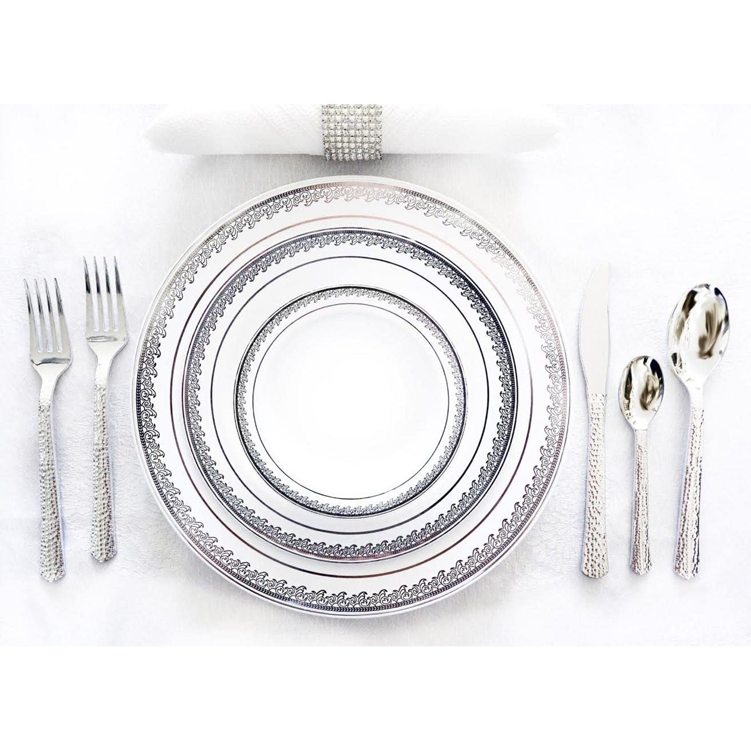 Glamour Tea Spoon Silver Heavyweight Disposable Plastic 20 Pack