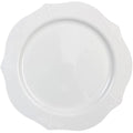 *BUY BULK* Antique 10" Plastic Dinner Plates White  20 Pack