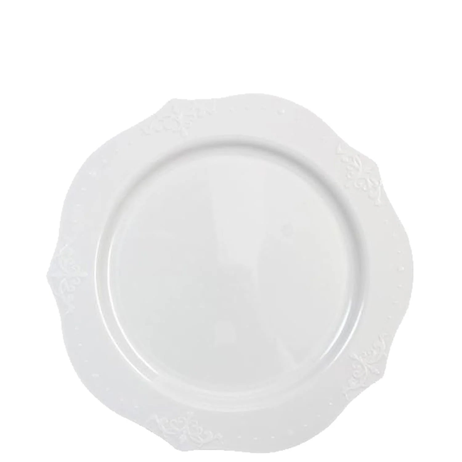 *BUY BULK* Antique 7'' Plastic Salad Plates White  20 Pack