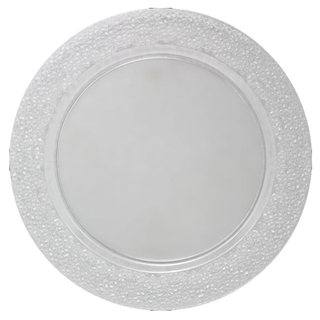 Hammered Design Plastic charger Clear 13" 2 Pack