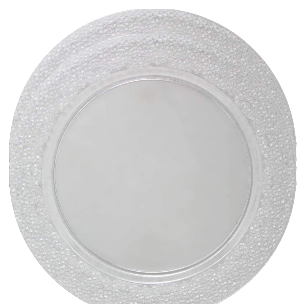 Hammered Design Plastic charger Clear 13" 2 Pack