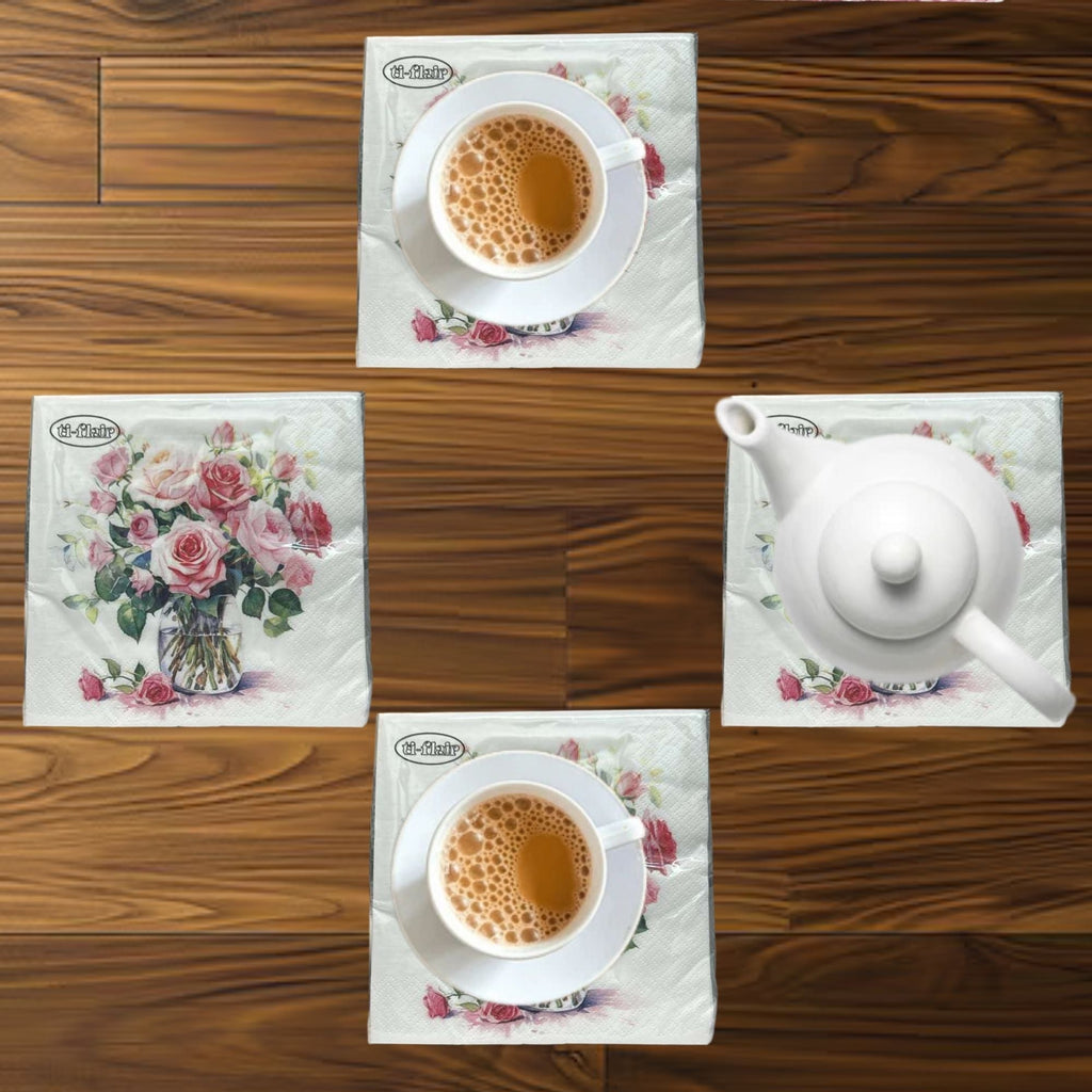 Flower Floral Lunch Napkins | 20 High Quality Packs