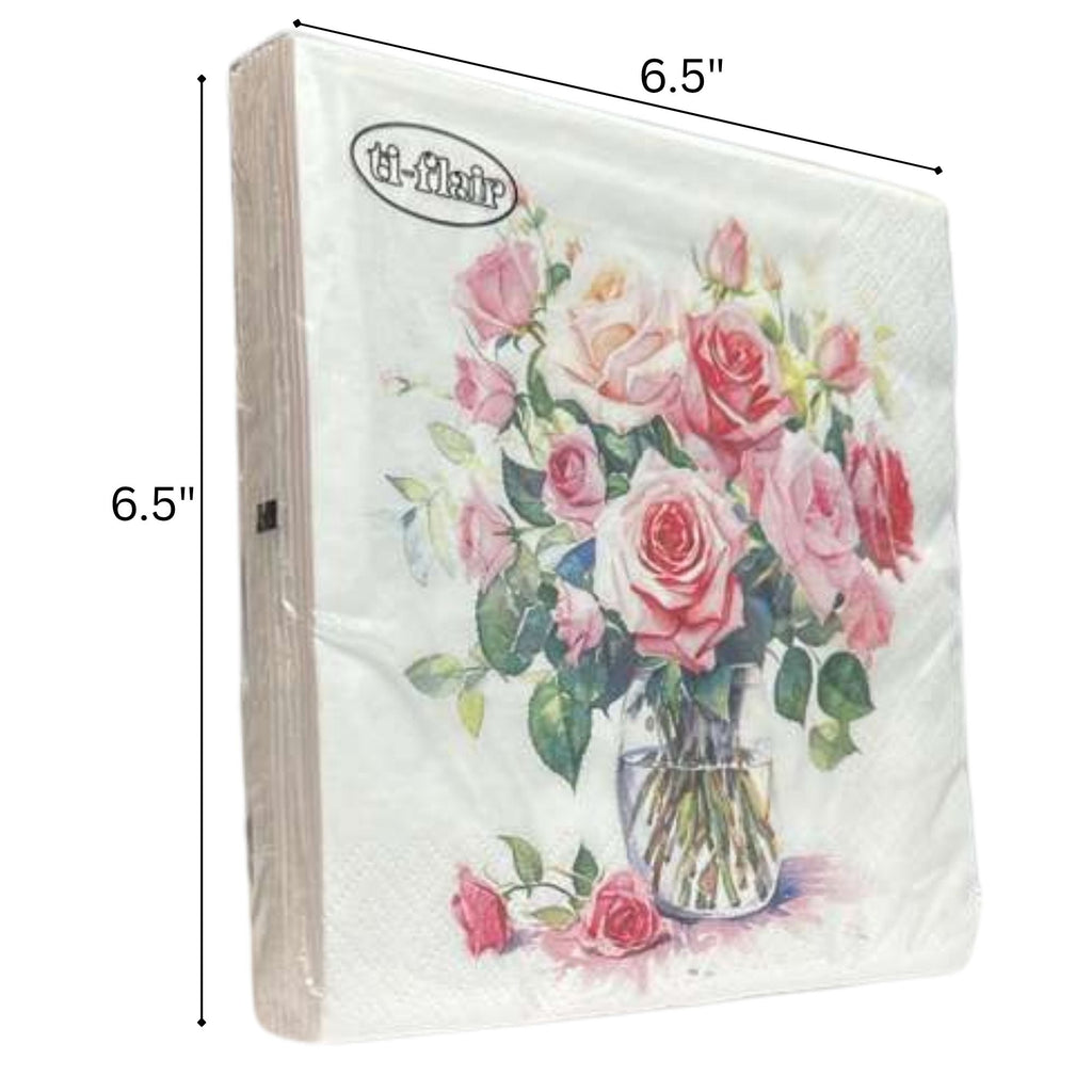 Flower Floral Lunch Napkins | 20 High Quality Packs