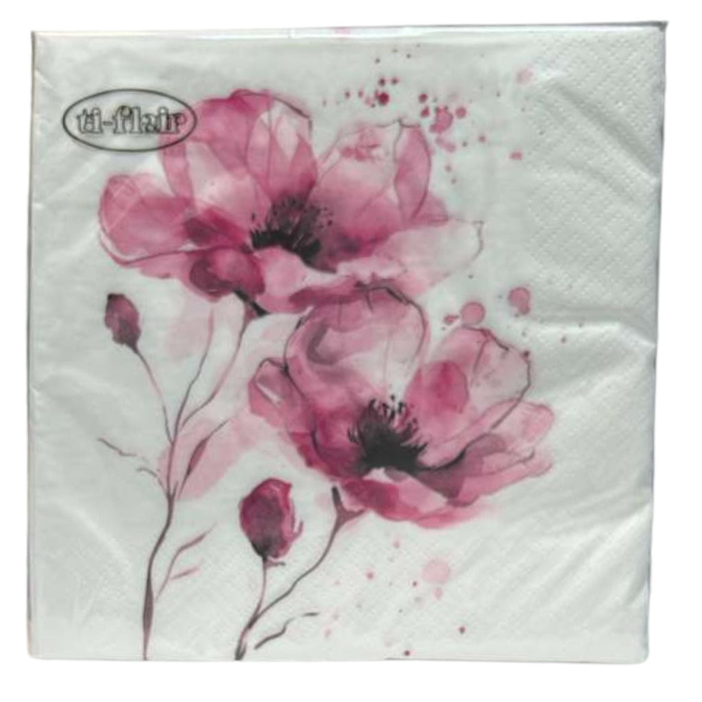 Flower Floral Lunch Napkins: 20 Pack