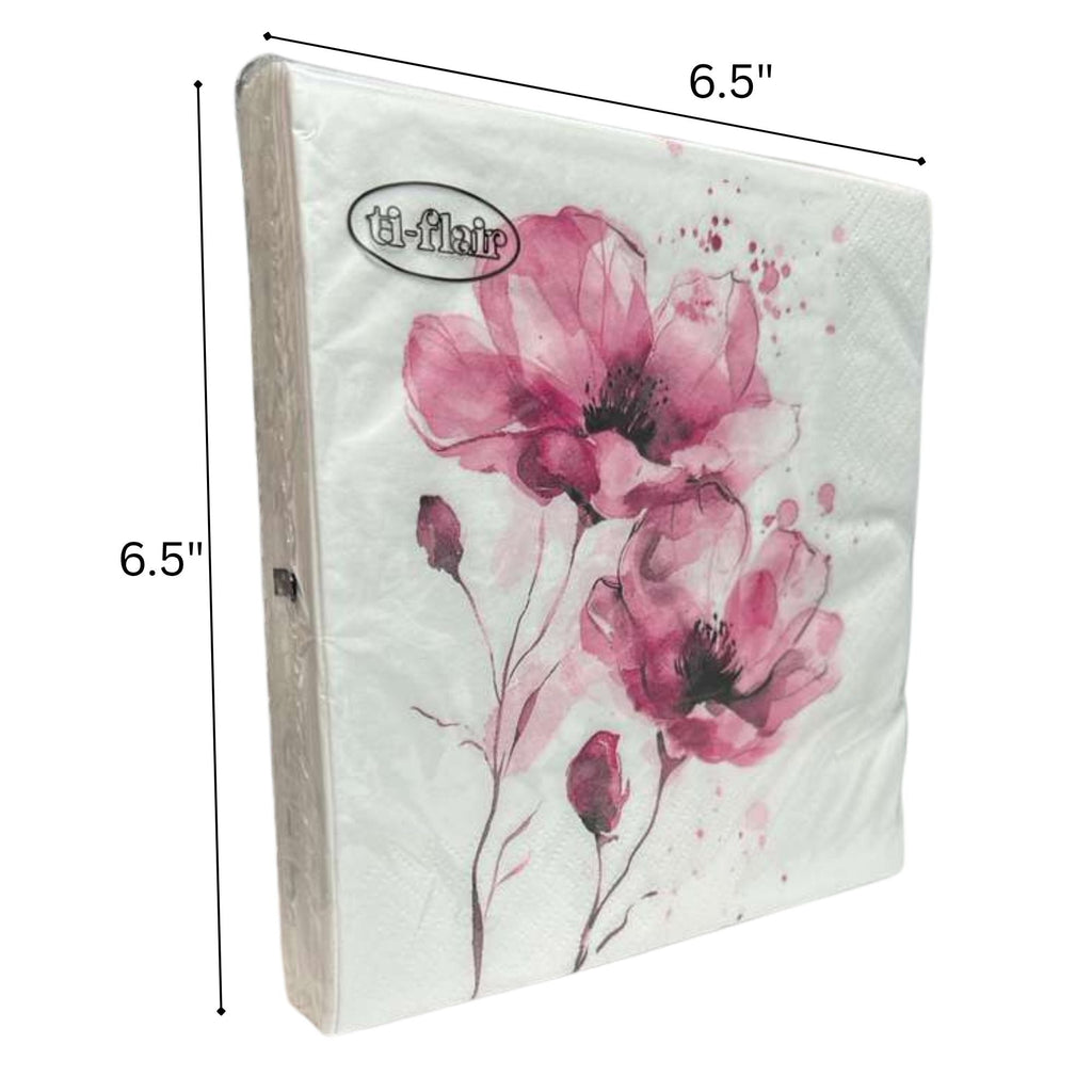 Flower Floral Lunch Napkins: 20 Pack