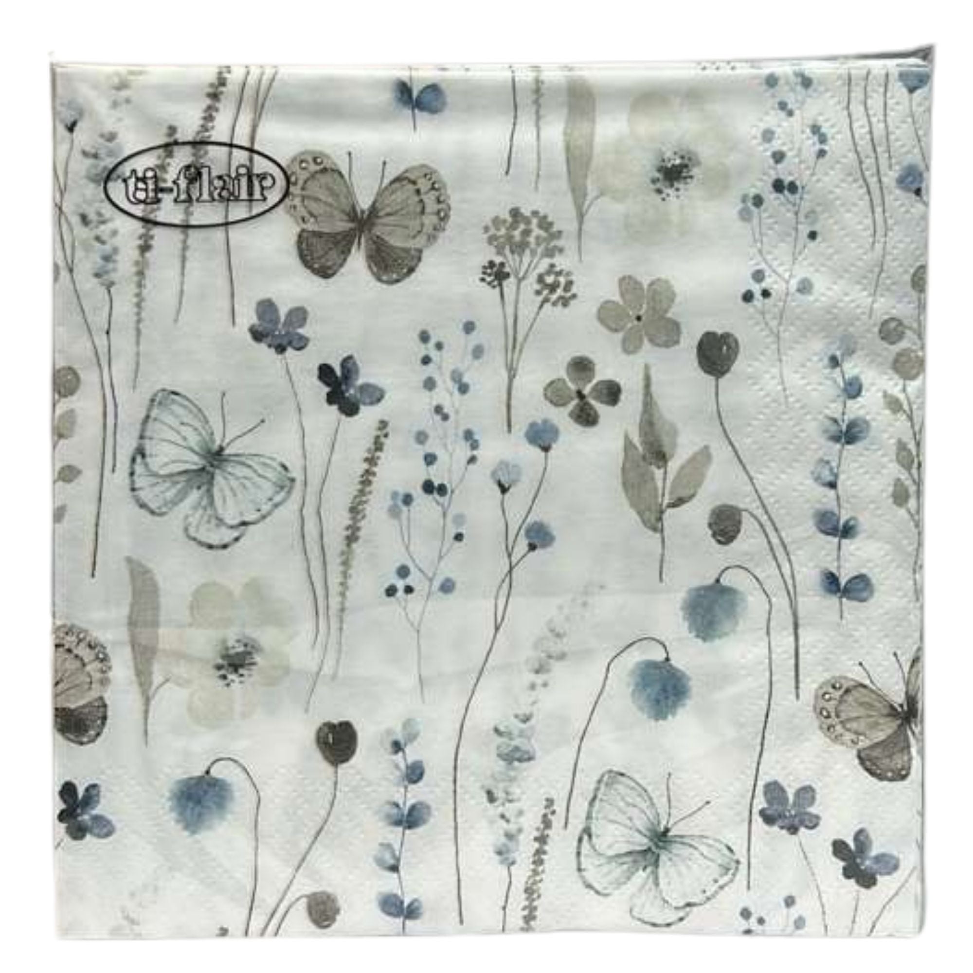 Flower Floral & Butterfly Lunch Napkin: 20 Pack