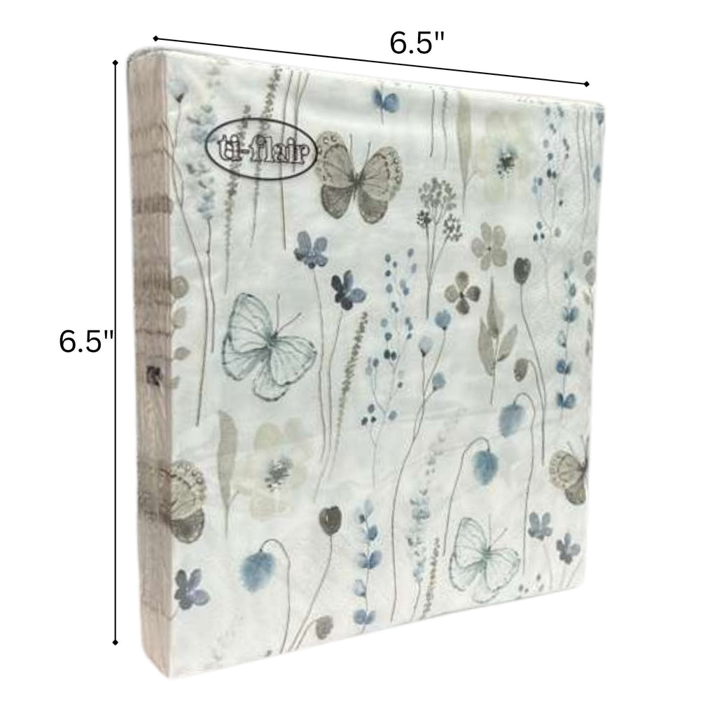Flower Floral & Butterfly Lunch Napkin: 20 Pack