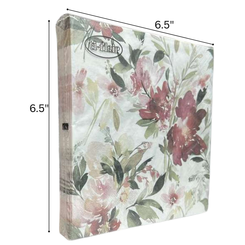 Flower Elegant Floral Lunch Napkin: 20 Pack
