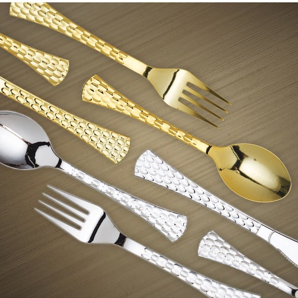 Glamour Tea Spoons Gold Heavyweight Disposable Plastic 20 pack