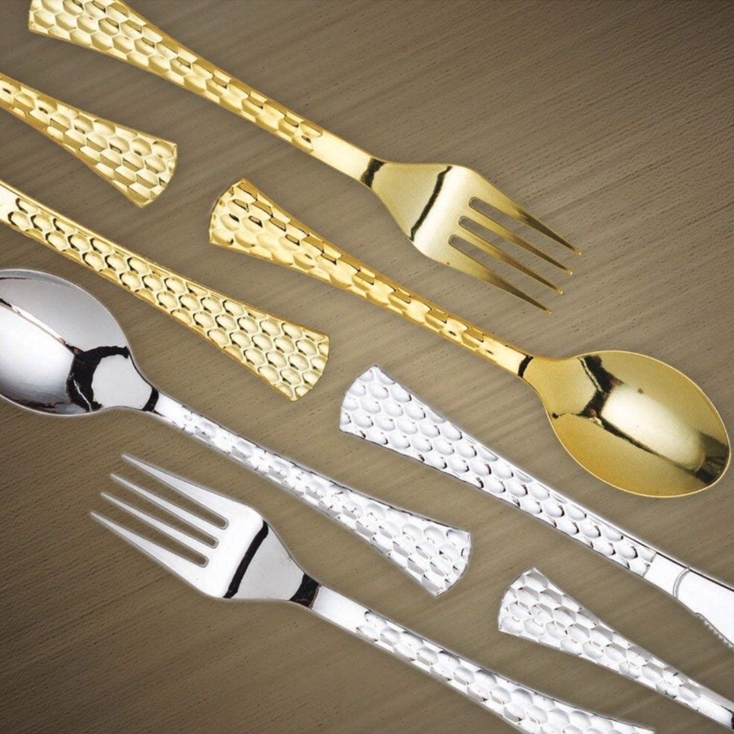 Glamour Tea Spoon Silver Heavyweight Disposable Plastic 20 Pack