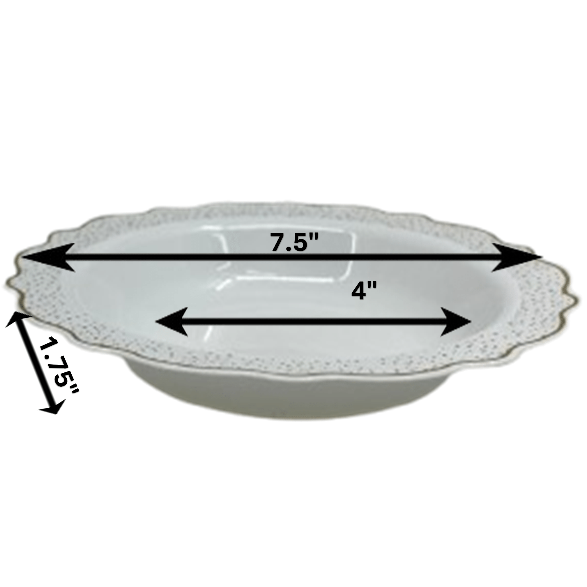 Confetti 12oz Plastic Soup Bowls White Silver 10 Pack