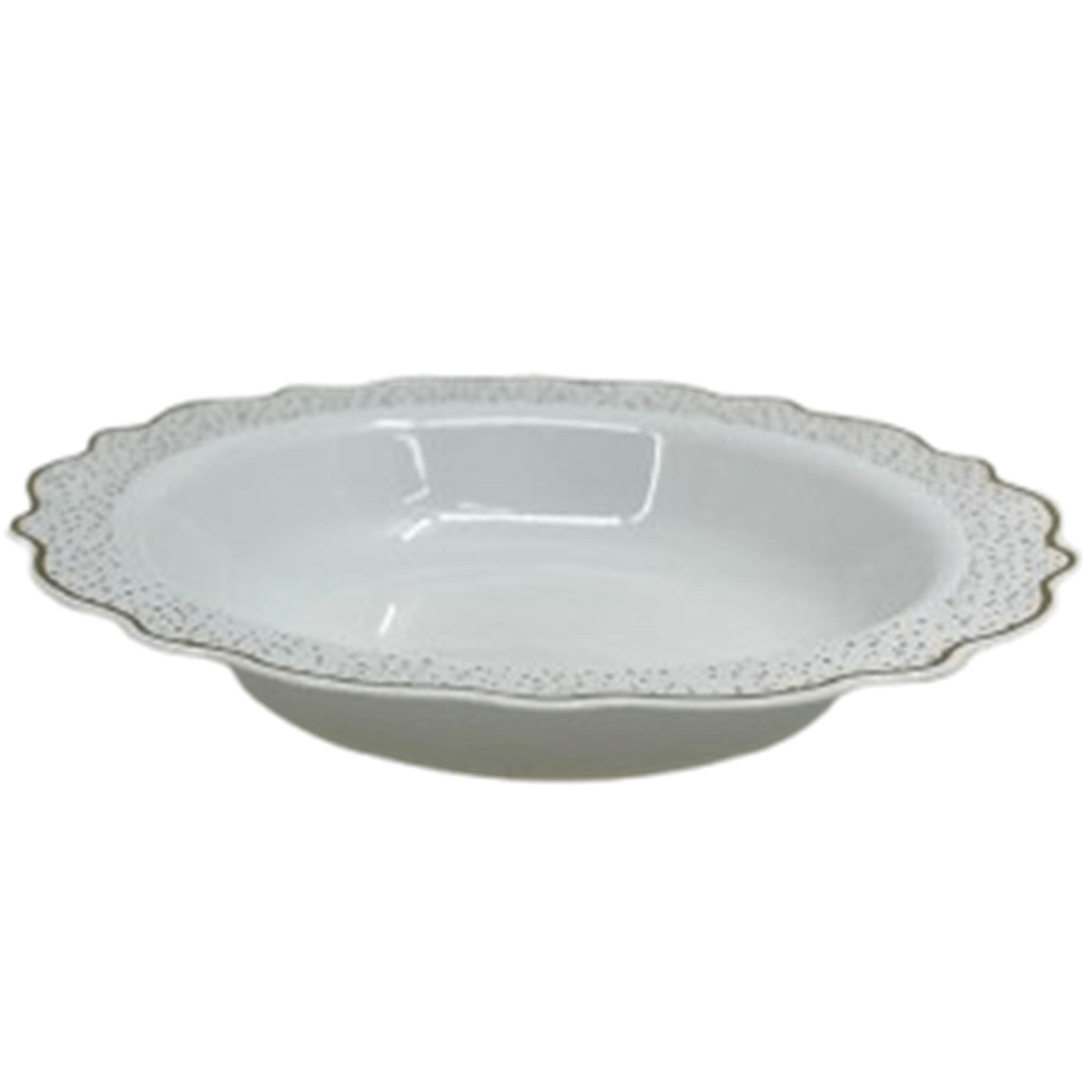Confetti 12oz Plastic Soup Bowls White Silver 10 Pack