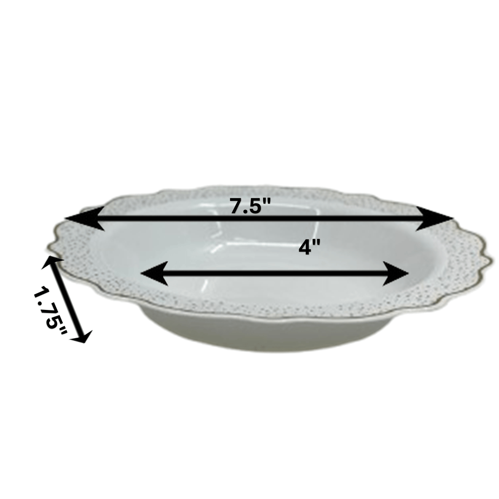 Confetti 12oz Plastic Soup Bowls White Gold 10 Pack