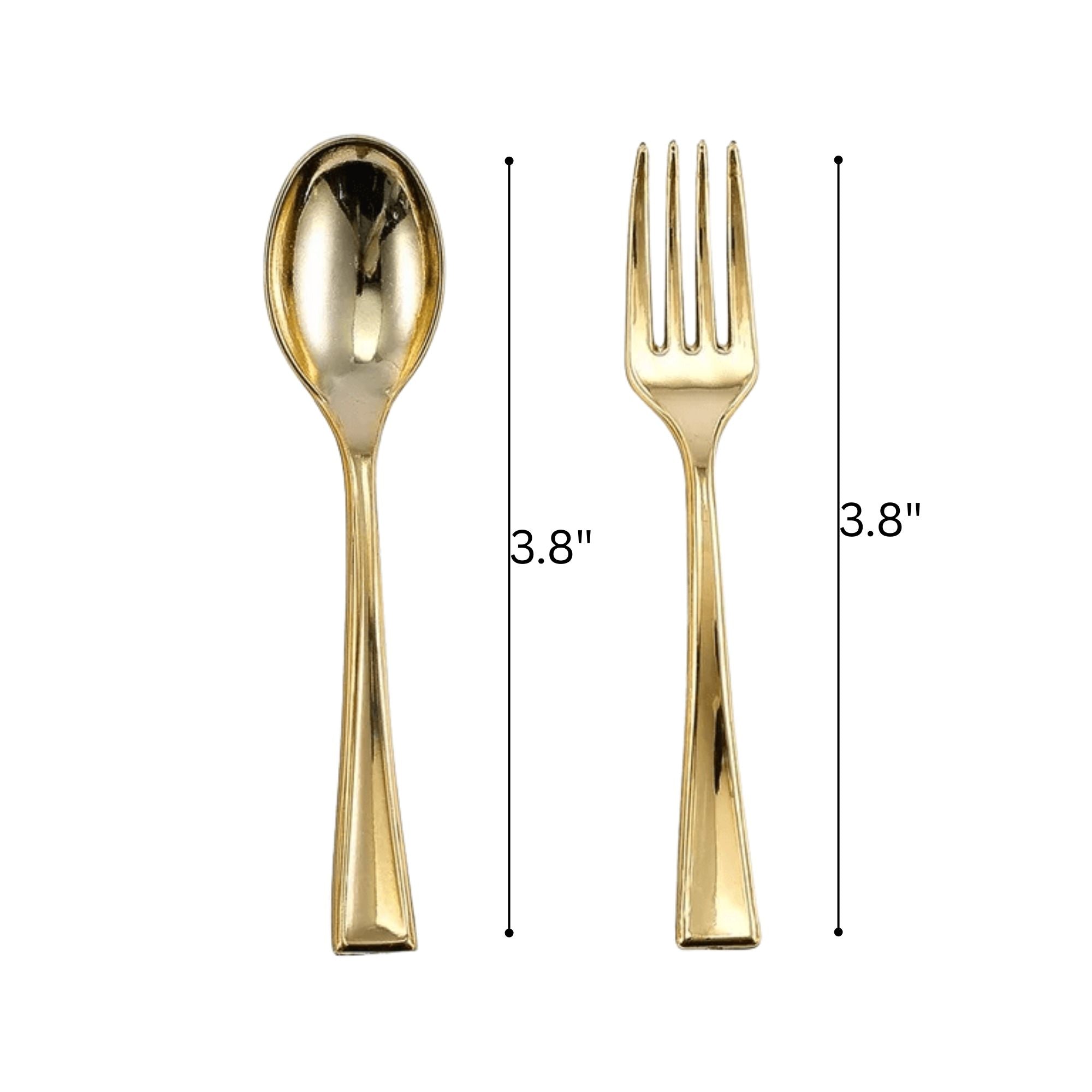 4" Gold Mini Plastic Spoons 24 Pack