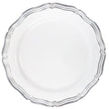 Aristocrat 10" White & Silver Plastic Dinner Plate 10 Pack