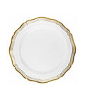 Aristocrat 7.5" White & Gold Plastic Dessert Plate 10 Pack