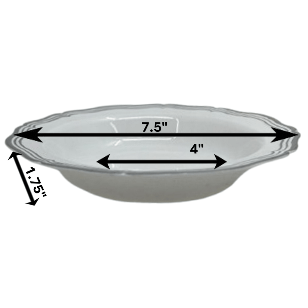 Aristocrat  7.5" White & Silver Plastic Soup Bowls 10 Pack