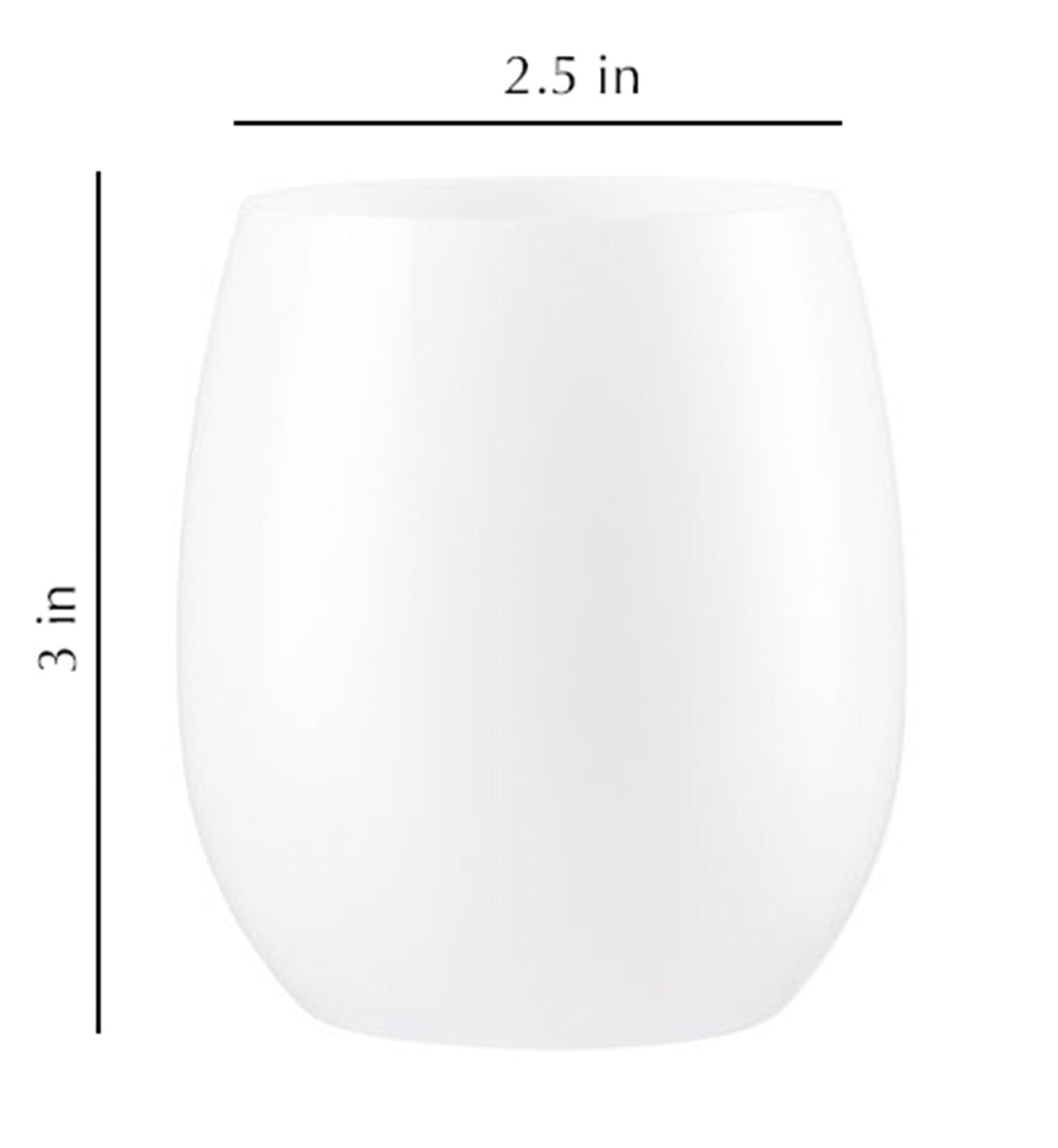 12oz Stemless Plastic Disposable Wine Goblet White 6 Pack
