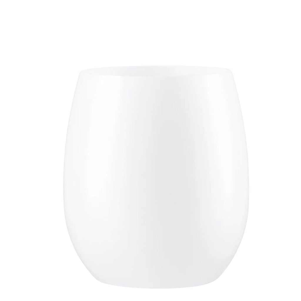 12oz Stemless Plastic Disposable Wine Goblet White 6 Pack