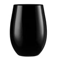 16oz Stemless Plastic Disposable Wine Goblet Black