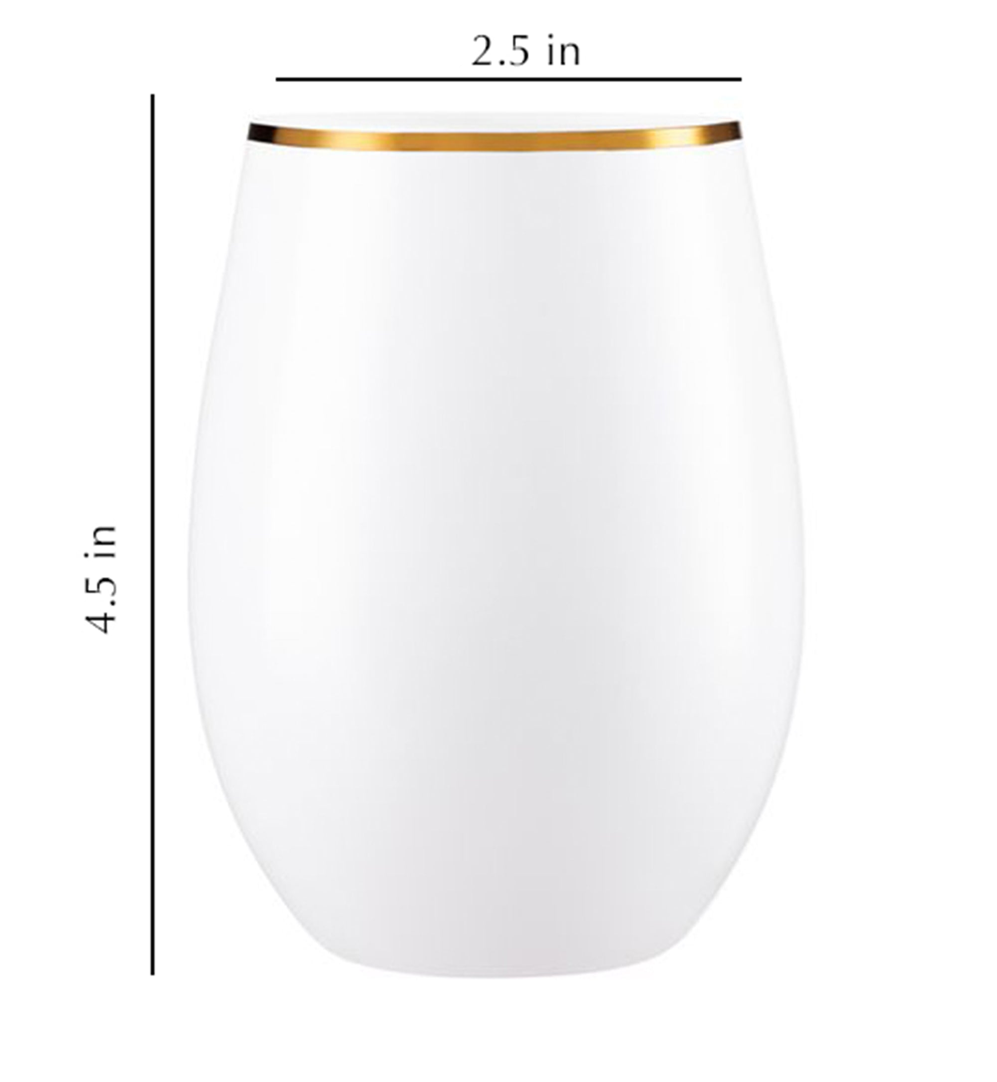 16oz Black Stemless Wine Goblets – Silver Rim 6-Pack Set