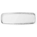 Whisk 6.5"x17.5" White Silver Accent Plastic Disposable Oval Serving Tray 2 Pack
