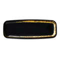Whisk 6.5"x17.5" Black Oval Serving Disposable Plastic Tray 2 Pack