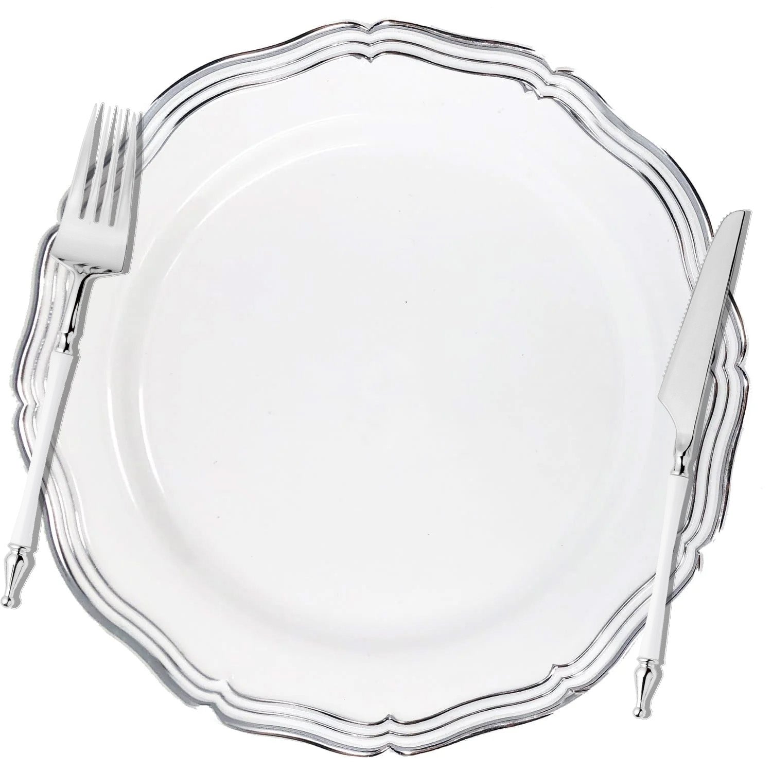 Sophisticated Cutlery White | Silver Disposable Plastic 40 Pack