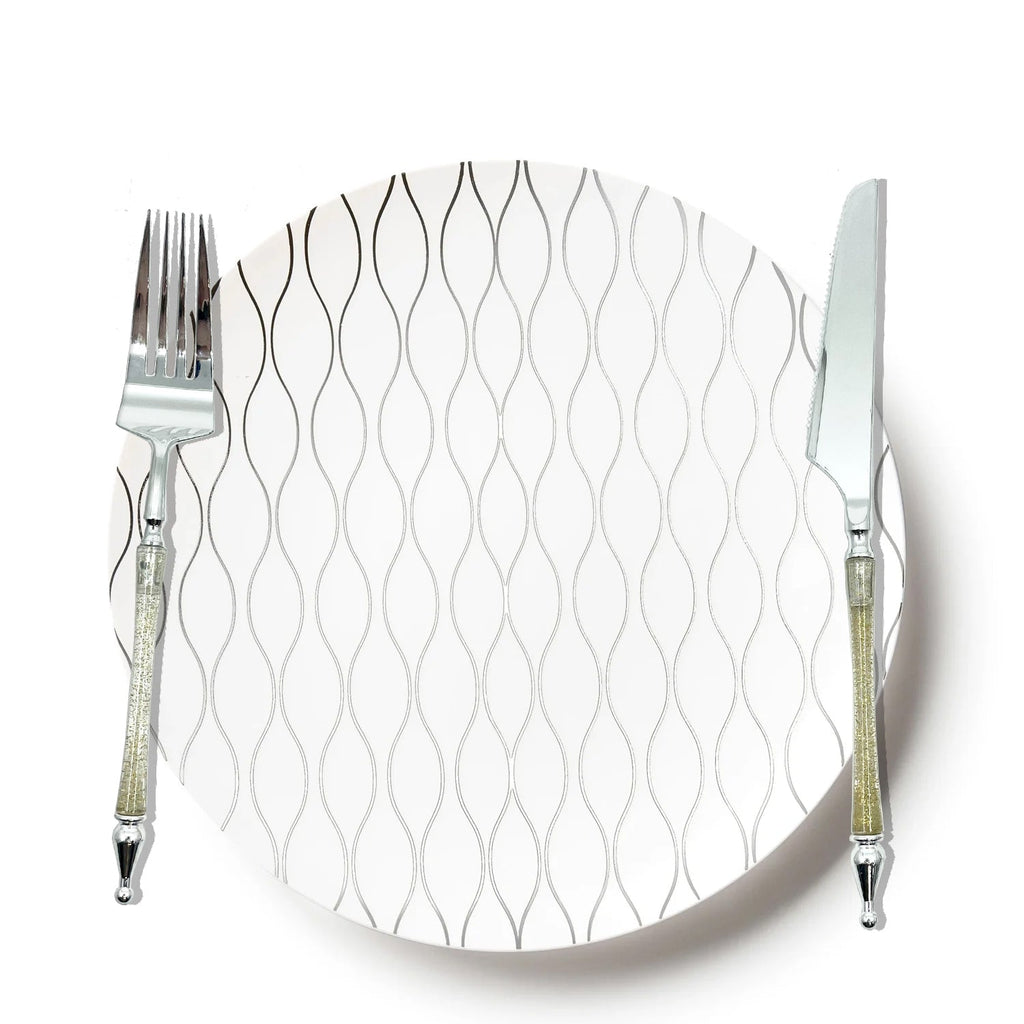 Sophisticated Cutlery Glitter Gold/Silver Disposable Plastic 40 pack