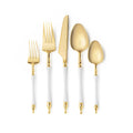 Sophisticated White | Gold Cutlery Disposable Plastic 40 Pack