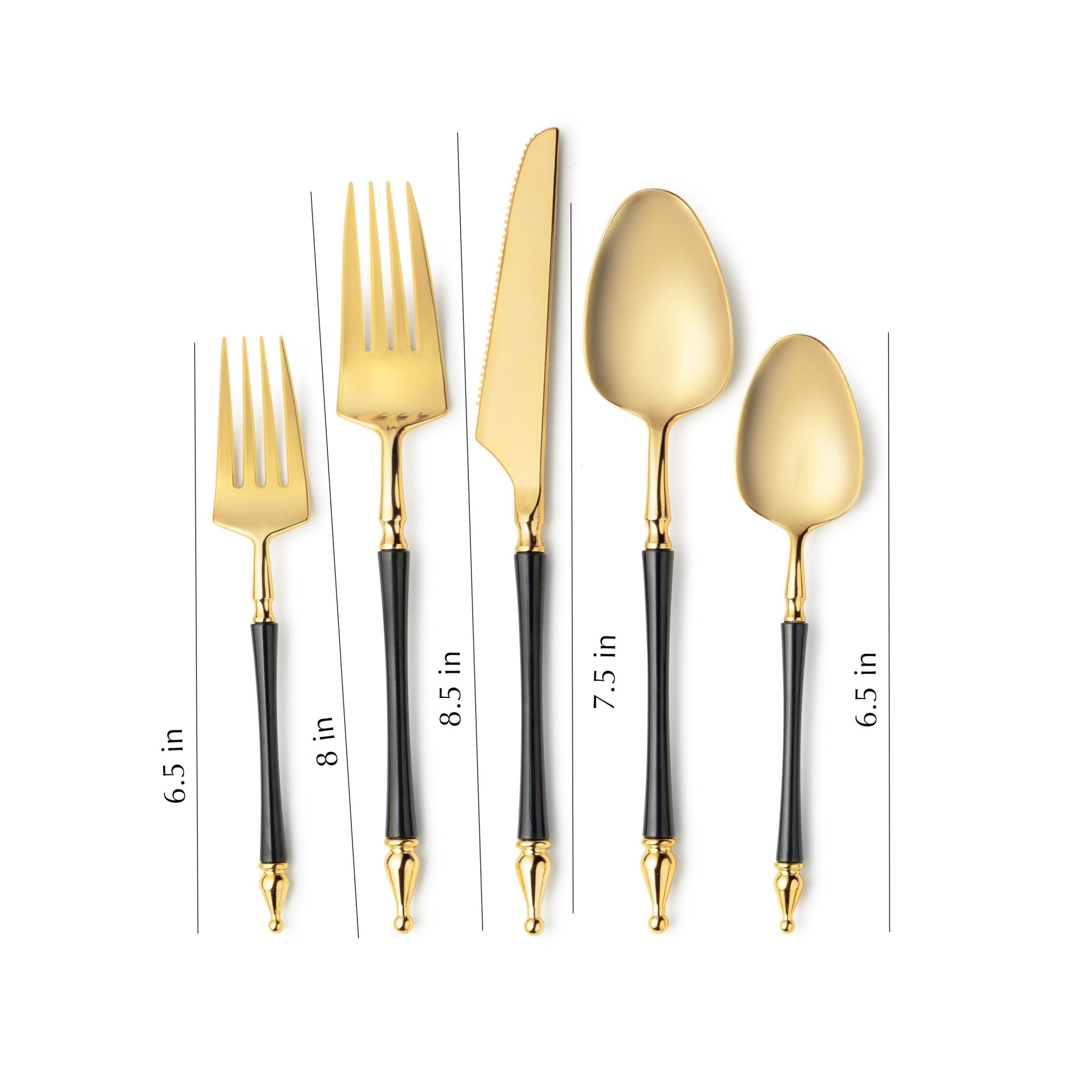 Sophisticated Cutlery Black/Gold Top Disposable Plastic 40 pack