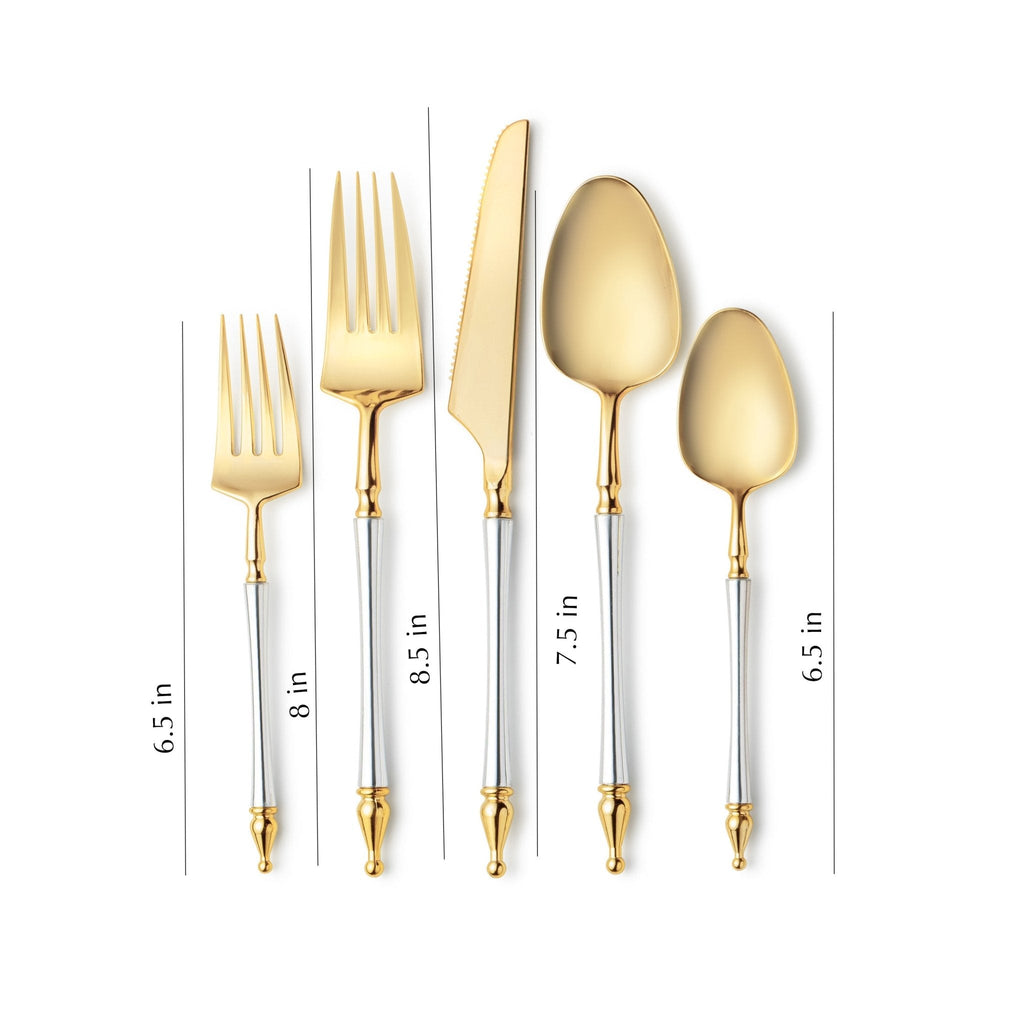 Sophisticated Cutlery Silver/Gold Disposable Plastic 40 Pack