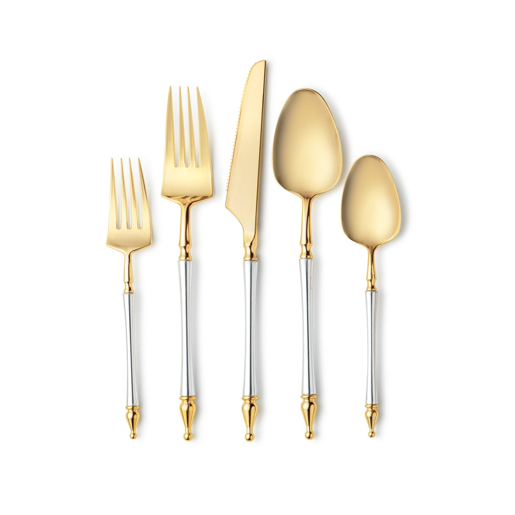 Sophisticated Cutlery Silver/Gold Disposable Plastic 40 Pack