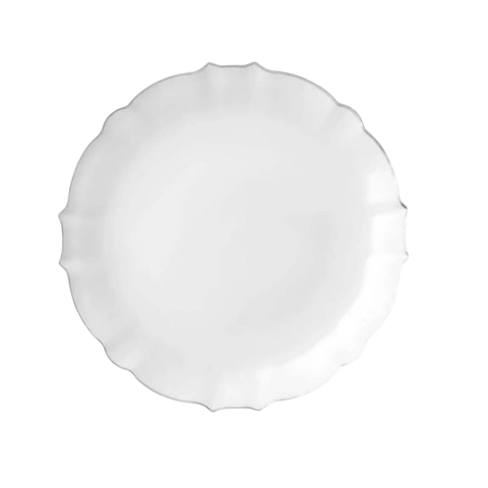 Luxe 7.5" White With Silver Rim Plastic Dessert Plates 10 Pack
