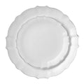 10.25"&7.5" White and Silver Round Disposable Plastic Plates COMBO Set-Luxe 32Pc