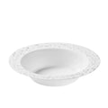Pebbled 12oz White & Silver Plastic Disposable Bowls 10 Pack