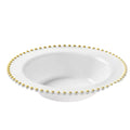 Beaded 14oz White & Gold EXTRA HEAVY weight Plastic Bowl