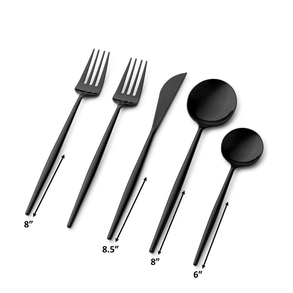 Noble Black  Cutlery Plastic Set 40 Pack