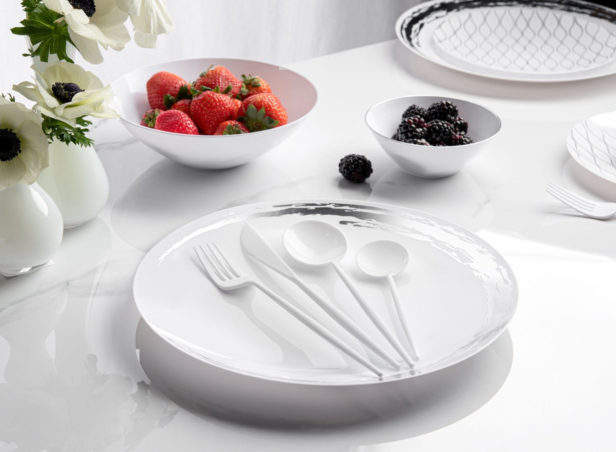 Noble White Plastic  Cutlery Set 40 Pack
