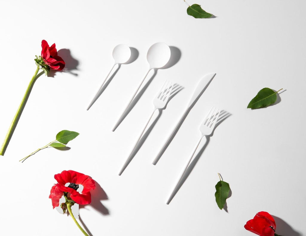 Noble White Plastic  Cutlery Set 40 Pack