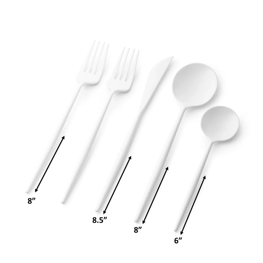 Noble White Plastic  Cutlery Set 40 Pack