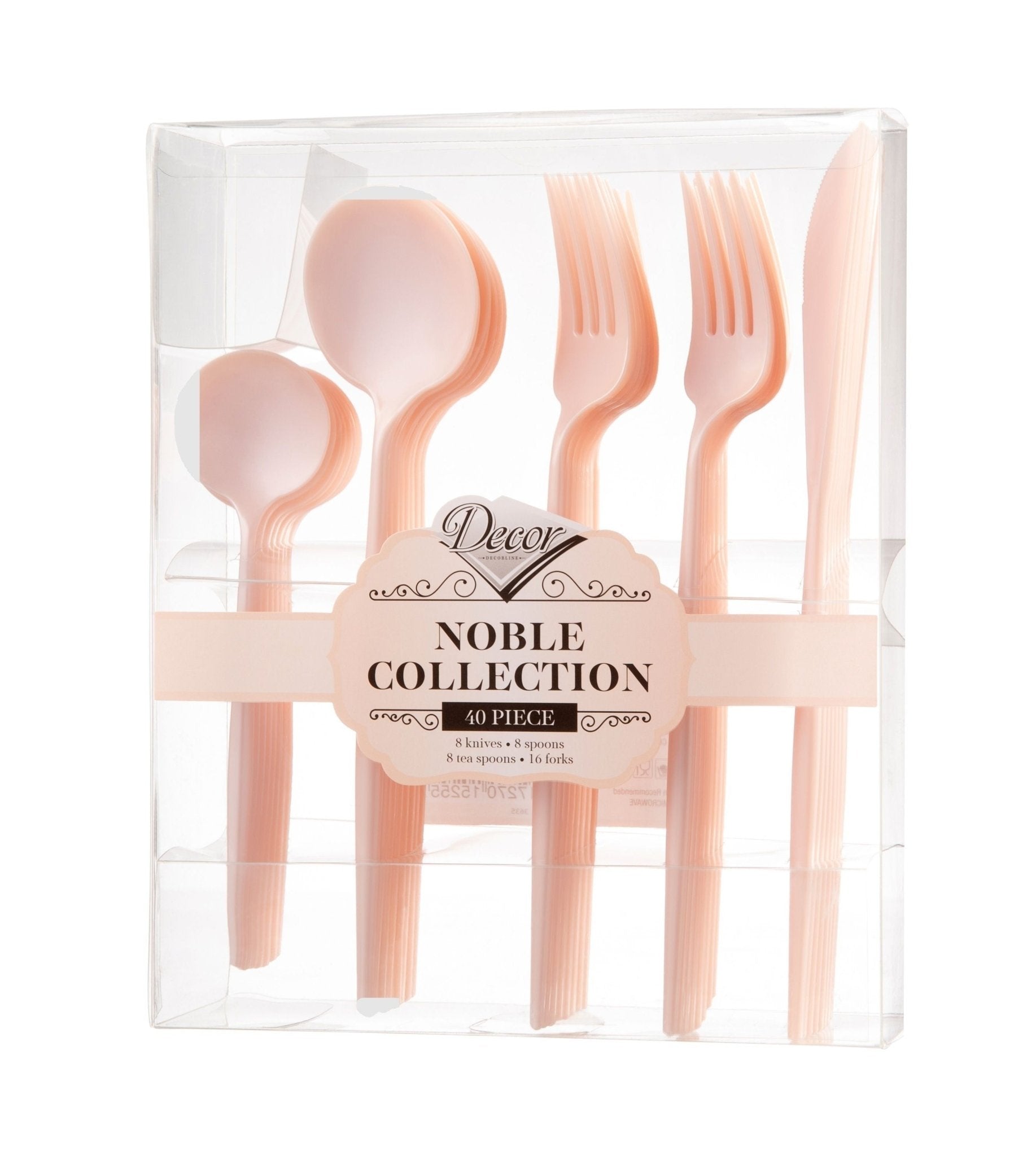 Noble Pearl Pink  Cutlery Set Plastic 40 Pack